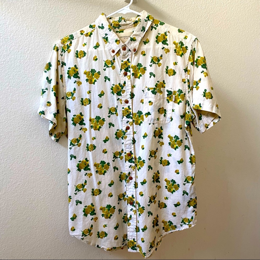 Obey Propaganda Mens Large L Shirt Floral Print